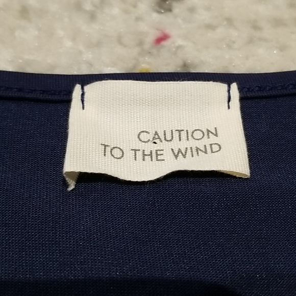 NWOT Navy Wrap Dress - Picture 3 of 9